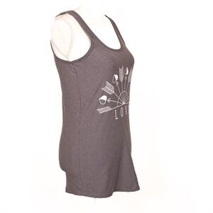 No Boundaries Gray Body Con Tank with White Love Design, Junior's Size L (11-13)